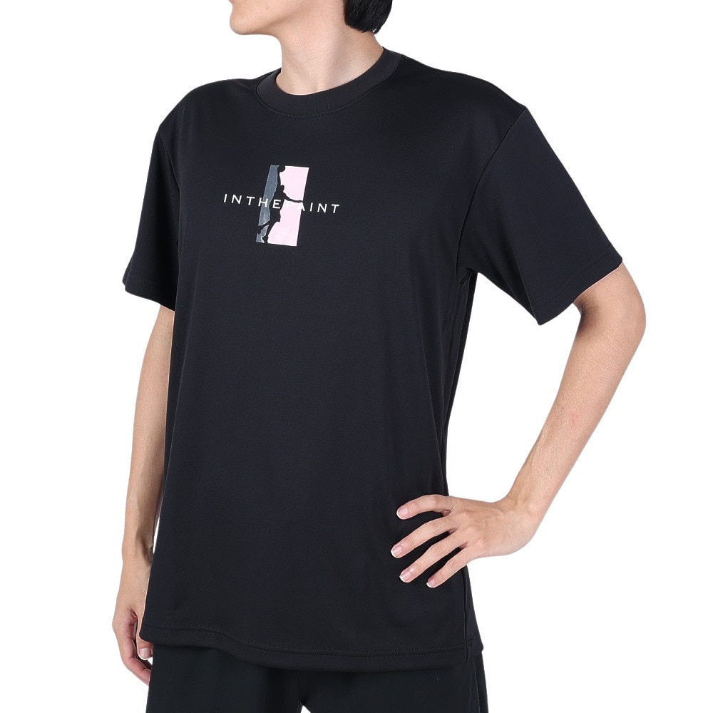 インザペイント（IN THE PAINT）（メンズ、レディース）バスケットボールウェア Tシャツ ITP23407BLK/PNK