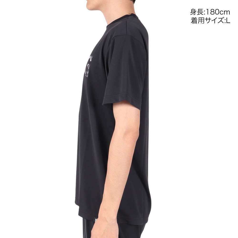 スポルディング（SPALDING）（メンズ）バスケットボールウェア Tシャツ ウォールペイント ロゴ SMT23114BK 速乾 UVカット