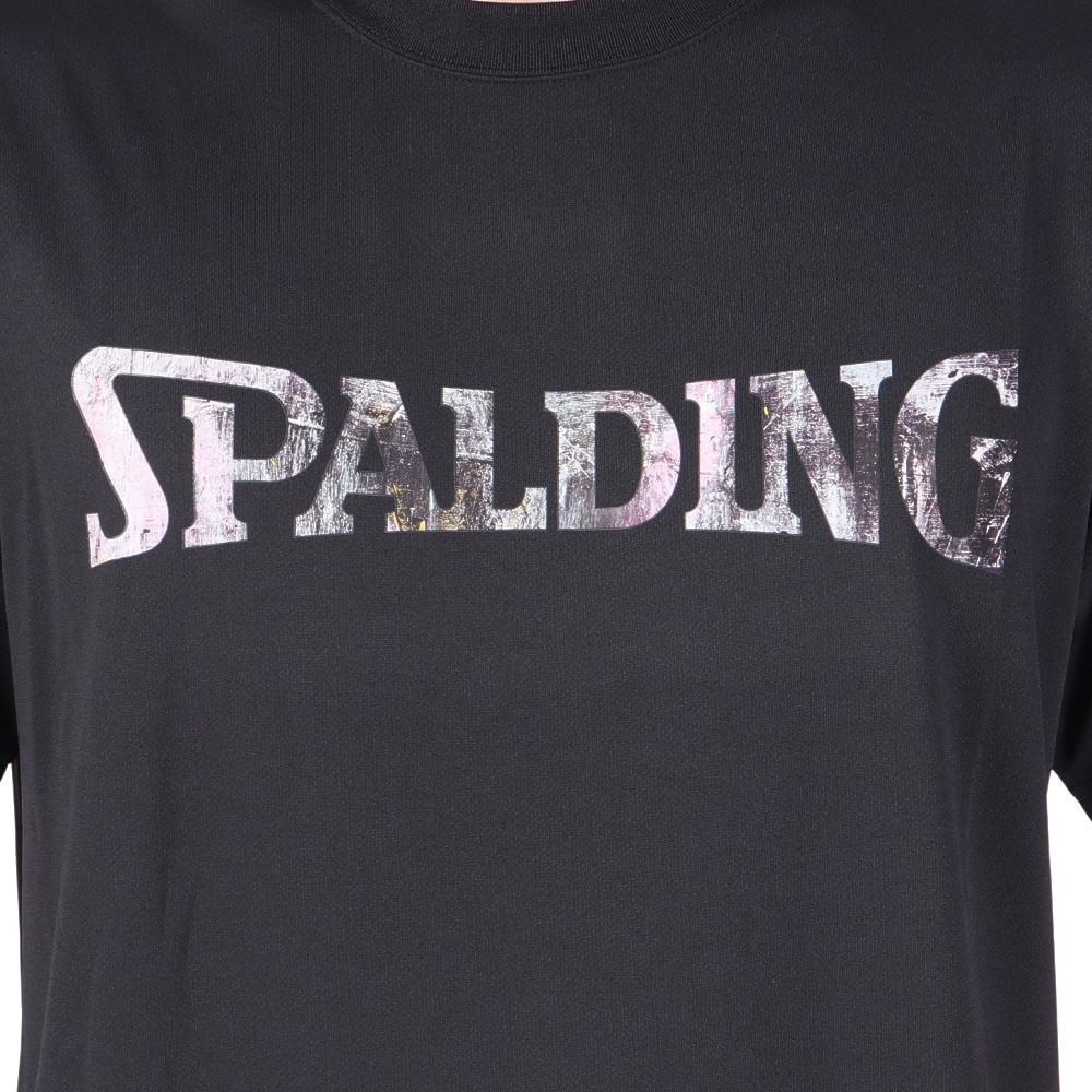 スポルディング（SPALDING）（メンズ）バスケットボールウェア Tシャツ ウォールペイント ロゴ SMT23114BK 速乾 UVカット