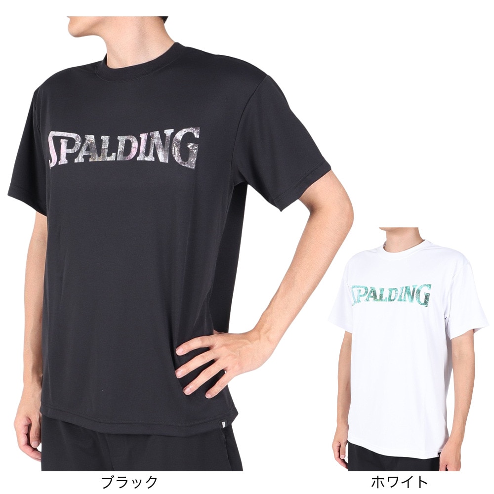 スポルディング（SPALDING）（メンズ）バスケットボールウェア Tシャツ ウォールペイント ロゴ SMT23114BK 速乾 UVカット