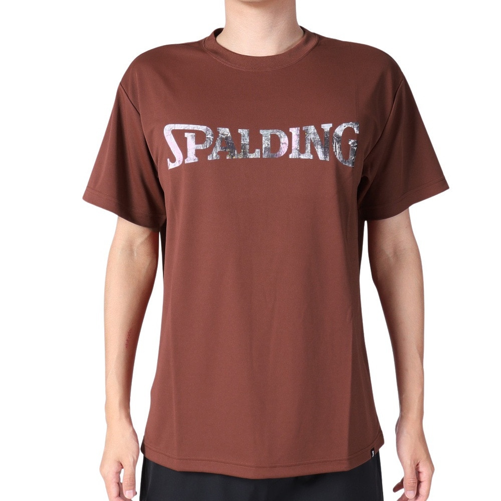 スポルディング（SPALDING）（メンズ、レディース）バスケットボールウェア 半袖Tシャツ ウォールペイントロゴ SMT23114FIG 速乾 UVカット