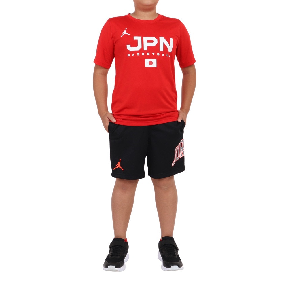 ジョーダン（JORDAN）（キッズ）バスケットボールウェア JPN 2023 半袖プラクティス Tシャツ YGB7NBA3-RED