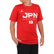 (キッズ)バスケットボールウェア JPN 2023 半袖プラクティス Tシャツ YGB7NBA3-RED