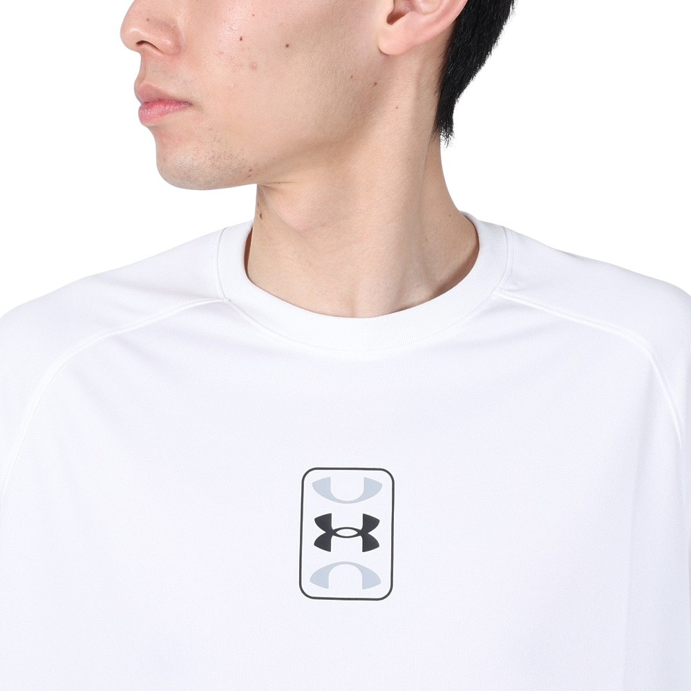アンダーアーマー（UNDER ARMOUR）（メンズ、レディース）バスケットボールウェア テック ロングショット ノベルティ 半袖Tシャツ 1385490 100 速乾