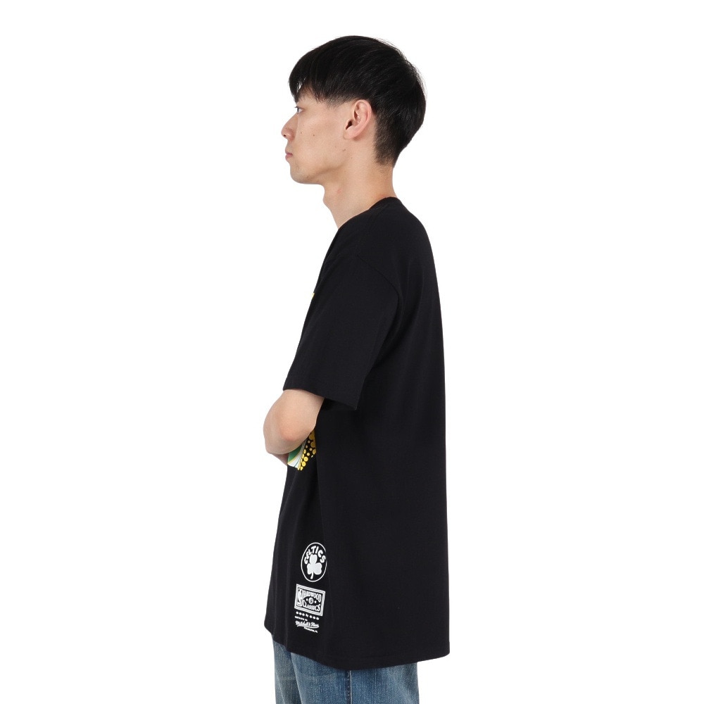 ミッチェルアンドネス（Mitchell&Ness）（メンズ）バスケットボールウェア NBA ビッグフェイス 7.0 ボストン セルティックス Tシャツ BMTR5904-BCEYYPPPBLCK