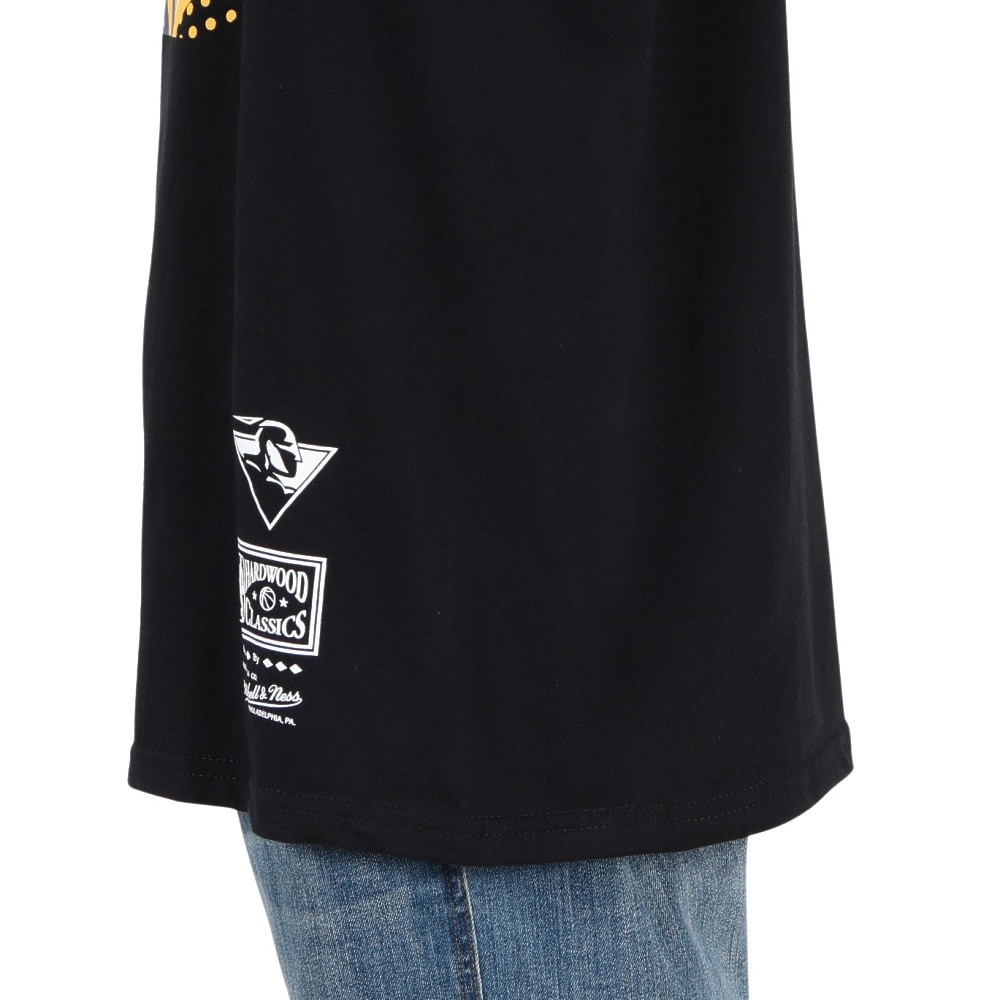 ミッチェルアンドネス（Mitchell&Ness）（メンズ）バスケットボールウェア NBA ビッグフェイス 7.0 ウォリアーズ Tシャツ BMTR5904-GSWYYPPPBLCK