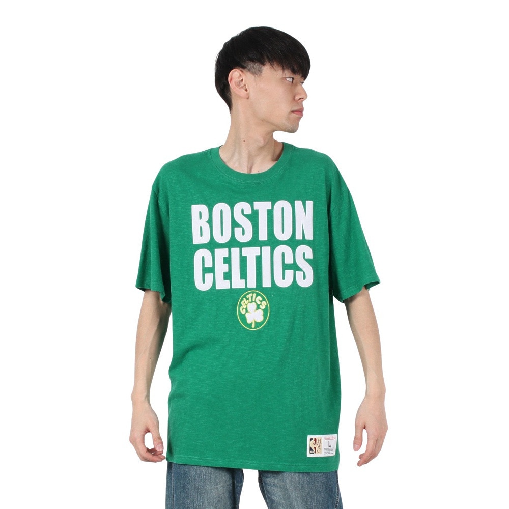 ミッチェルアンドネス（Mitchell&Ness）（メンズ、レディース）LEGENDARY SLUB 半袖Tシャツ ボストン・セルティックス TCRW5507-BCEYYPPPKYGN