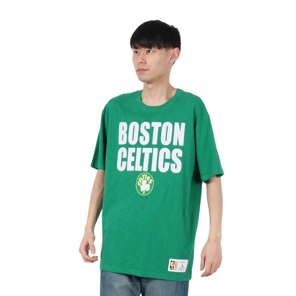 ミッチェルアンドネス（Mitchell&Ness）（メンズ、レディース）LEGENDARY SLUB 半袖Tシャツ ボストン・セルティックス TCRW5507-BCEYYPPPKYGN