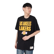(メンズ)バスケットボールウェア LEGENDARY SLUB 半袖 Tシャツ ロサンゼルス レイカーズ TCRW5507-LALYYPPPBLCK