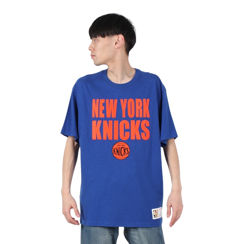 ミッチェルアンドネス（Mitchell&Ness）（メンズ、レディース）LEGENDARY SLUB 半袖 Tシャツ ニューヨーク・ニックス TCRW5507-NYKYYPPPROYA