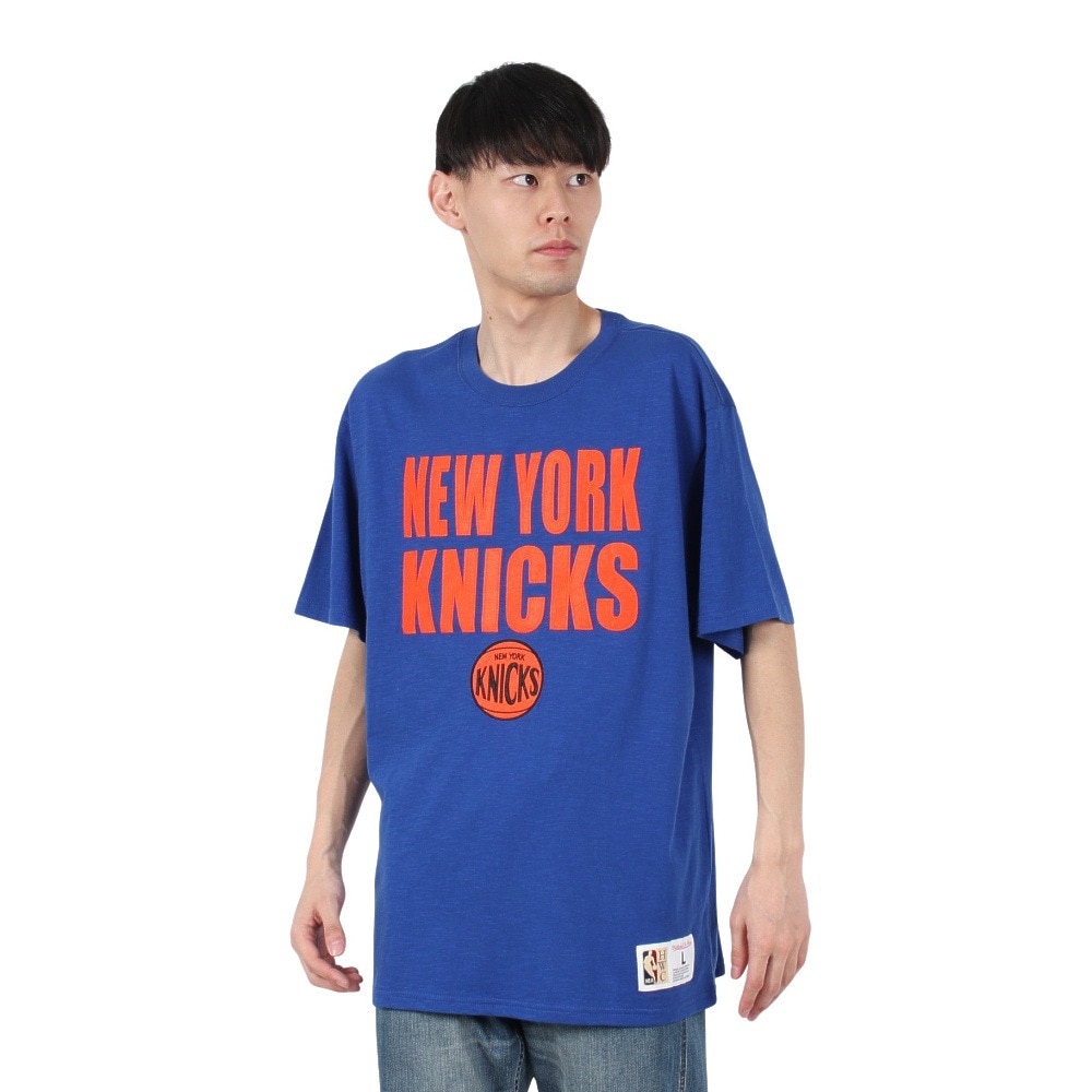 ミッチェルアンドネス（Mitchell&Ness）（メンズ、レディース）LEGENDARY SLUB 半袖 Tシャツ ニューヨーク・ニックス TCRW5507-NYKYYPPPROYA
