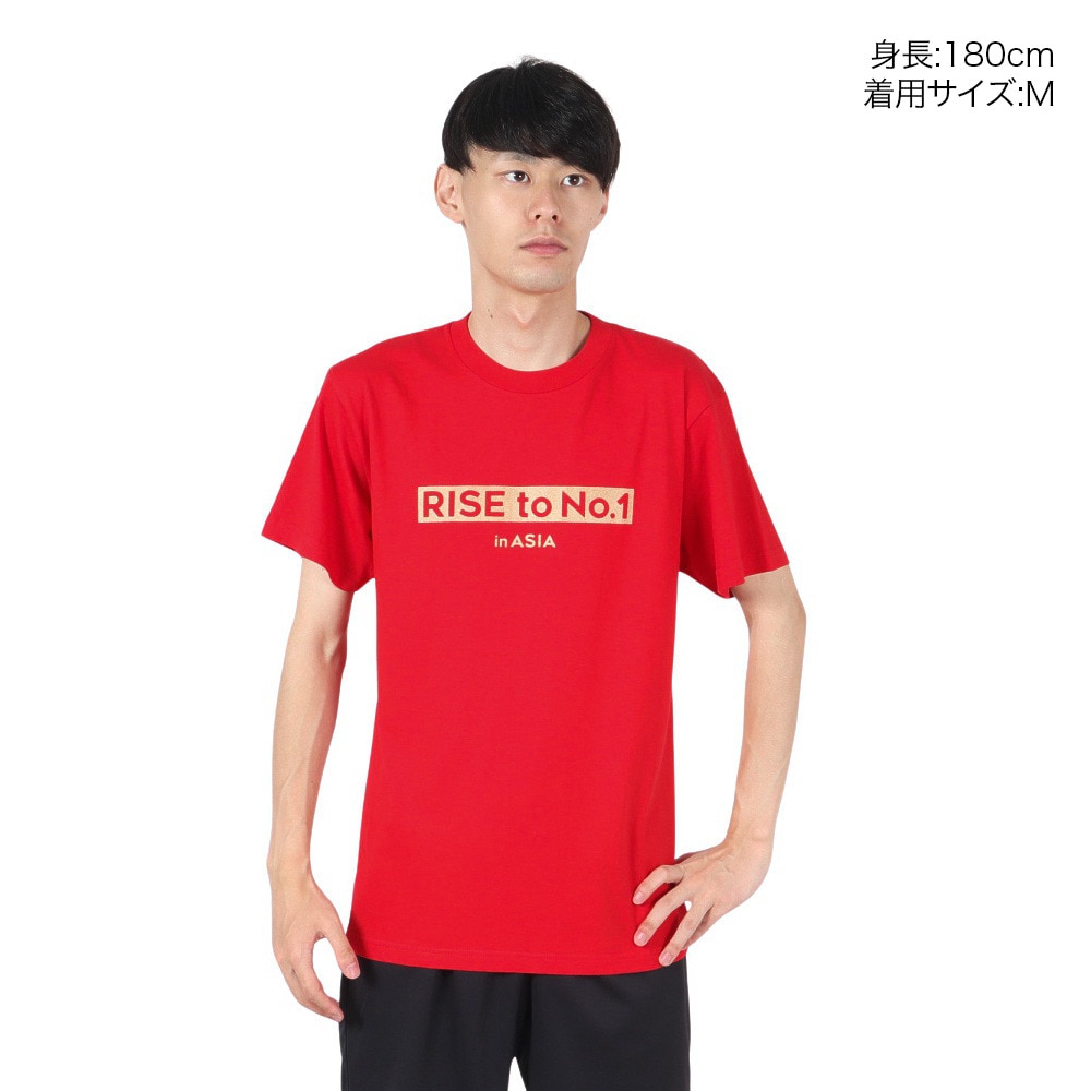 マジェスティック（MAJESTIC）（メンズ）バスケットボールウェア Rise to No.1 in ASIA 日本代表Tシャツ Mサイズ OT01-23FW-0007-RED-M