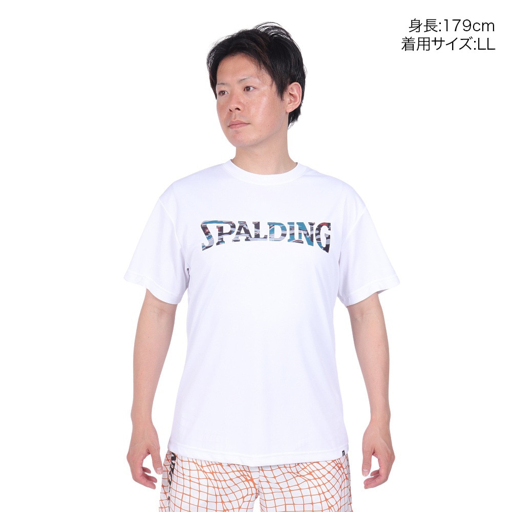 スポルディング（SPALDING）（メンズ）バスケットボールウェア Tシャツ オーバーラップド カモ ロゴ SMT24004 速乾 UVカット