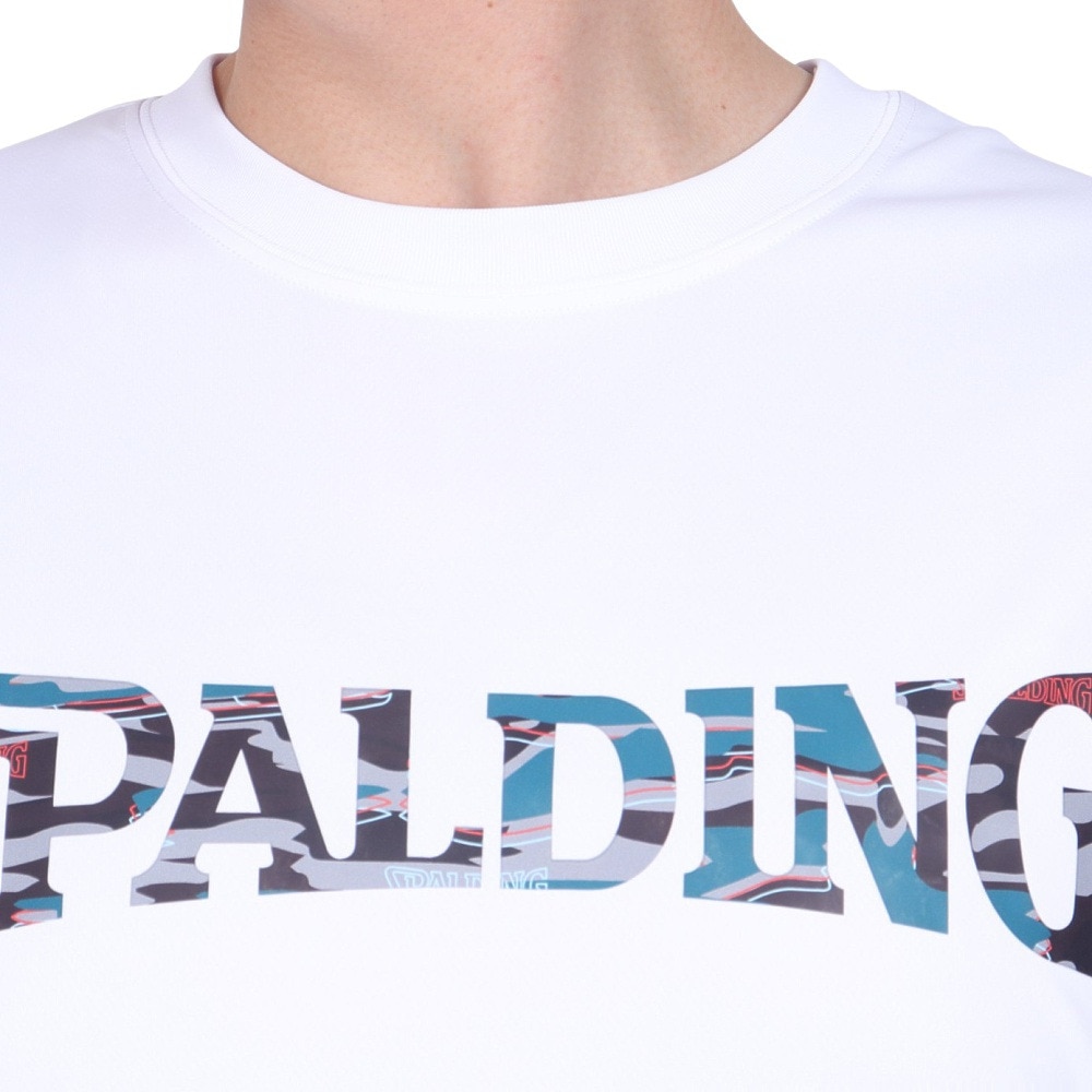 スポルディング（SPALDING）（メンズ）バスケットボールウェア Tシャツ オーバーラップド カモ ロゴ SMT24004 速乾 UVカット