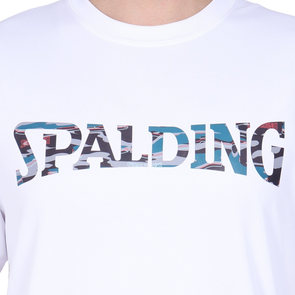 スポルディング（SPALDING）（メンズ）バスケットボールウェア Tシャツ オーバーラップド カモ ロゴ SMT24004 速乾 UVカット