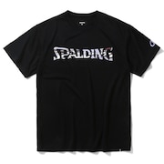 スポルディング（SPALDING）（メンズ）バスケットボールウェア Tシャツ オーバーラップド カモ ロゴ SMT24004BK