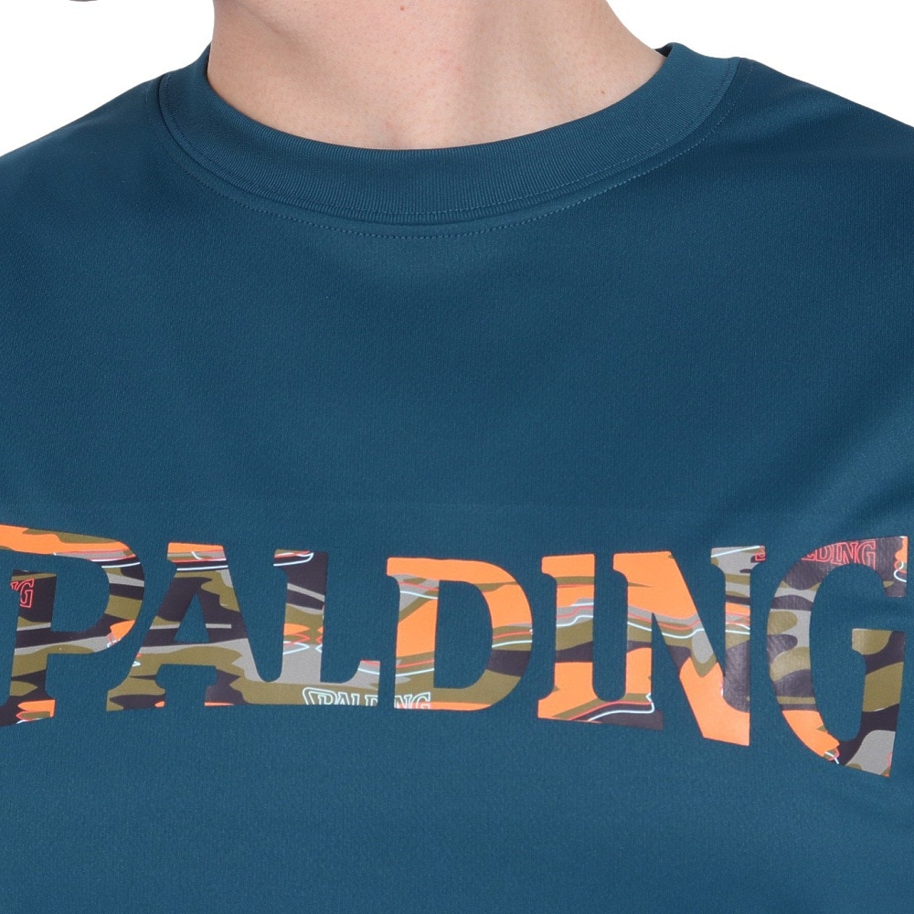 スポルディング（SPALDING）（メンズ）バスケットボールウェア Tシャツ オーバーラップド カモ ロゴ SMT24004SP 速乾 UVカット