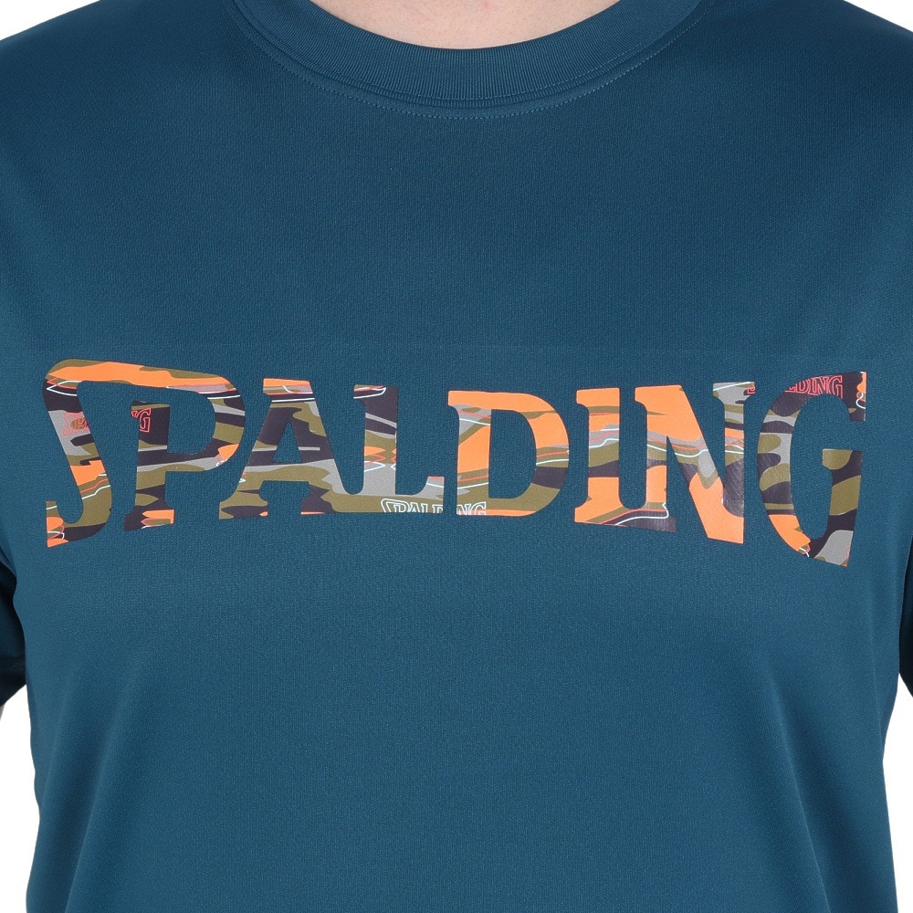 スポルディング（SPALDING）（メンズ）バスケットボールウェア Tシャツ オーバーラップド カモ ロゴ SMT24004SP 速乾 UVカット