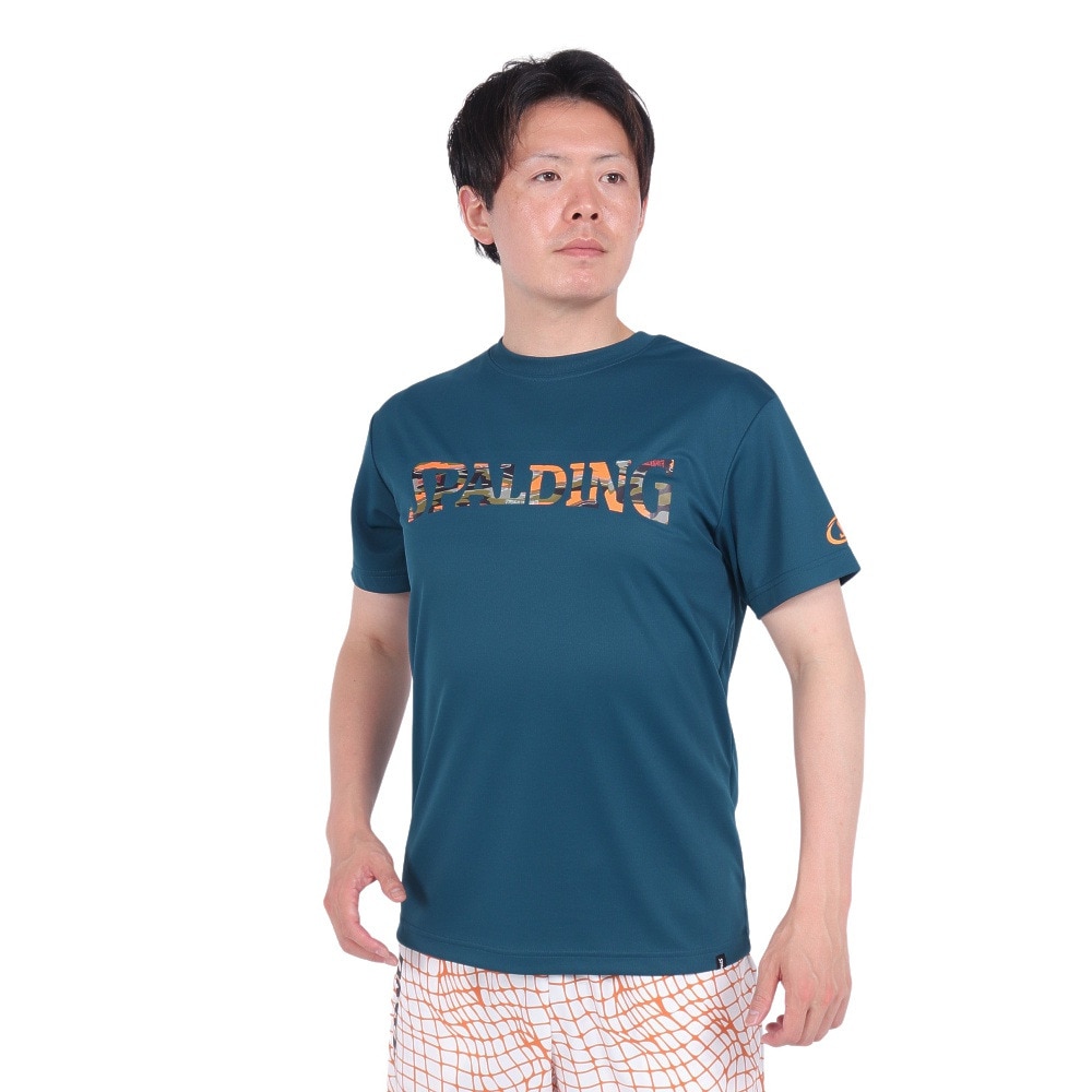 スポルディング（SPALDING）（メンズ）バスケットボールウェア Tシャツ オーバーラップド カモ ロゴ SMT24004SP