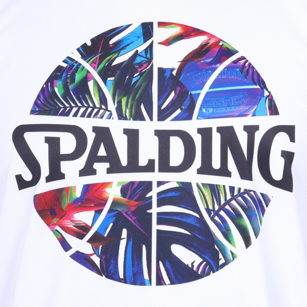 スポルディング（SPALDING）（メンズ）バスケットボールウェア Tシャツ ネオン トロピカル ボール プリント SMT24008 速乾 UVカット