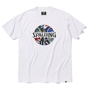 スポルディング（SPALDING）（メンズ）バスケットボールウェア Tシャツ ネオン トロピカル ボール プリント SMT24008