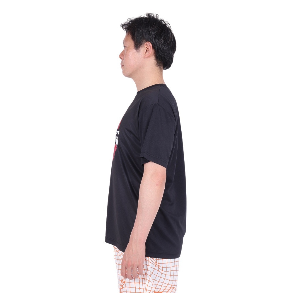 スポルディング（SPALDING）（メンズ）バスケットボールウェア Tシャツ ネオン トロピカル ボール プリント SMT24008BK 速乾 UVカット