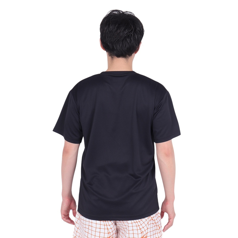 スポルディング（SPALDING）（メンズ）バスケットボールウェア Tシャツ ネオン トロピカル ボール プリント SMT24008BK 速乾 UVカット