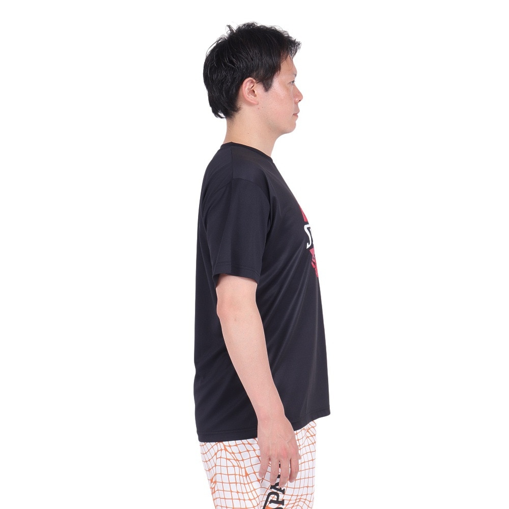 スポルディング（SPALDING）（メンズ）バスケットボールウェア Tシャツ ネオン トロピカル ボール プリント SMT24008BK 速乾 UVカット
