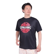 スポルディング（SPALDING）（メンズ）バスケットボールウェア Tシャツ ネオン トロピカル ボール プリント SMT24008BK