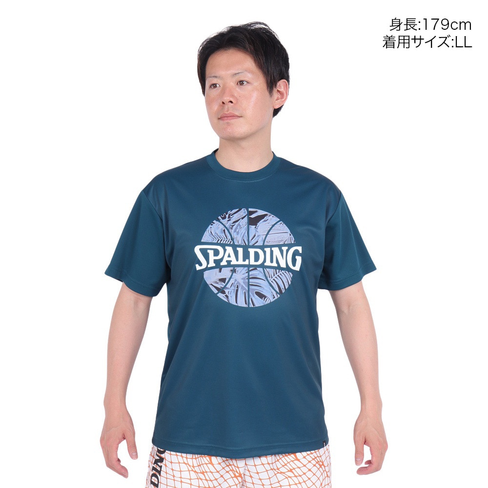 スポルディング（SPALDING）（メンズ）バスケットボールウェア Tシャツ ネオン トロピカル ボール プリント SMT24008SP 速乾 UVカット