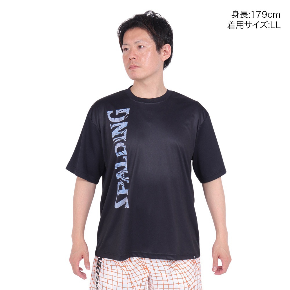 スポルディング（SPALDING）（メンズ）バスケットボールウェア Tシャツ ネオン トロピカル ロゴ SMT24010BK 速乾 UVカット