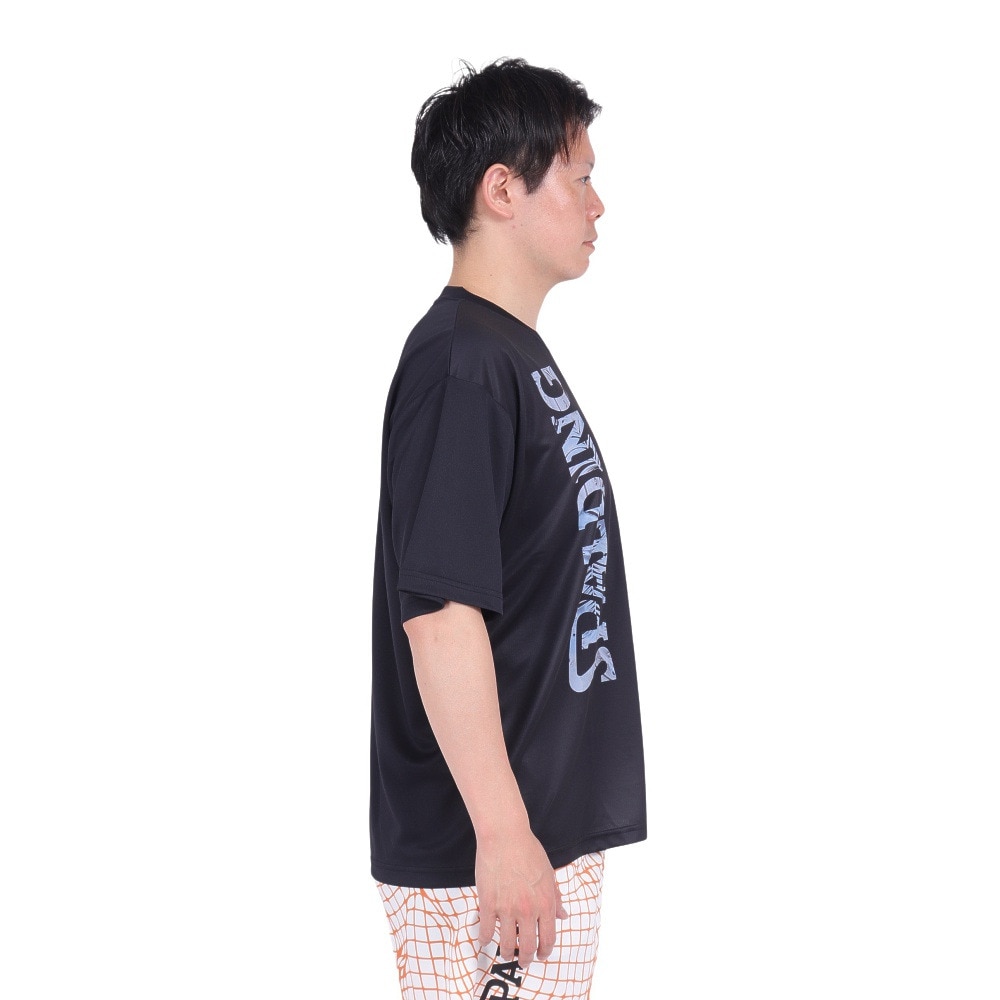 スポルディング（SPALDING）（メンズ）バスケットボールウェア Tシャツ ネオン トロピカル ロゴ SMT24010BK 速乾 UVカット