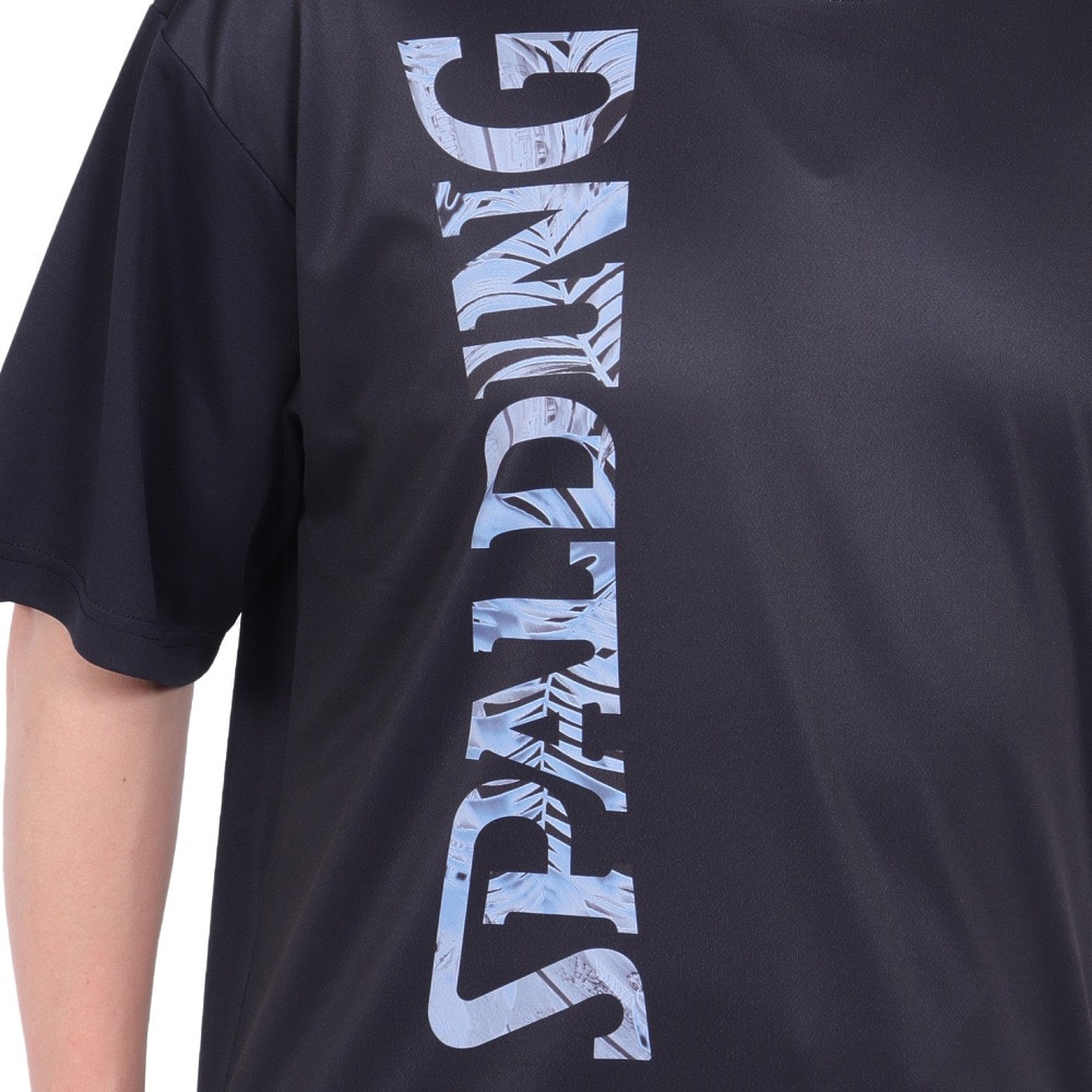 スポルディング（SPALDING）（メンズ）バスケットボールウェア Tシャツ ネオン トロピカル ロゴ SMT24010BK 速乾 UVカット