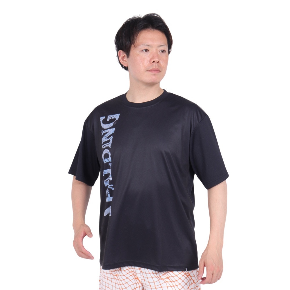 スポルディング（SPALDING）（メンズ）バスケットボールウェア Tシャツ ネオン トロピカル ロゴ SMT24010BK 速乾 UVカット