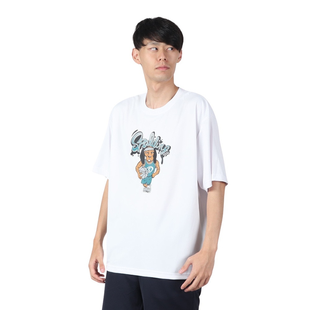 スポルディング（SPALDING）（メンズ）バスケットボールウェア Tシャツ ビーグル グラフィティ SMT24018 速乾 UVカット