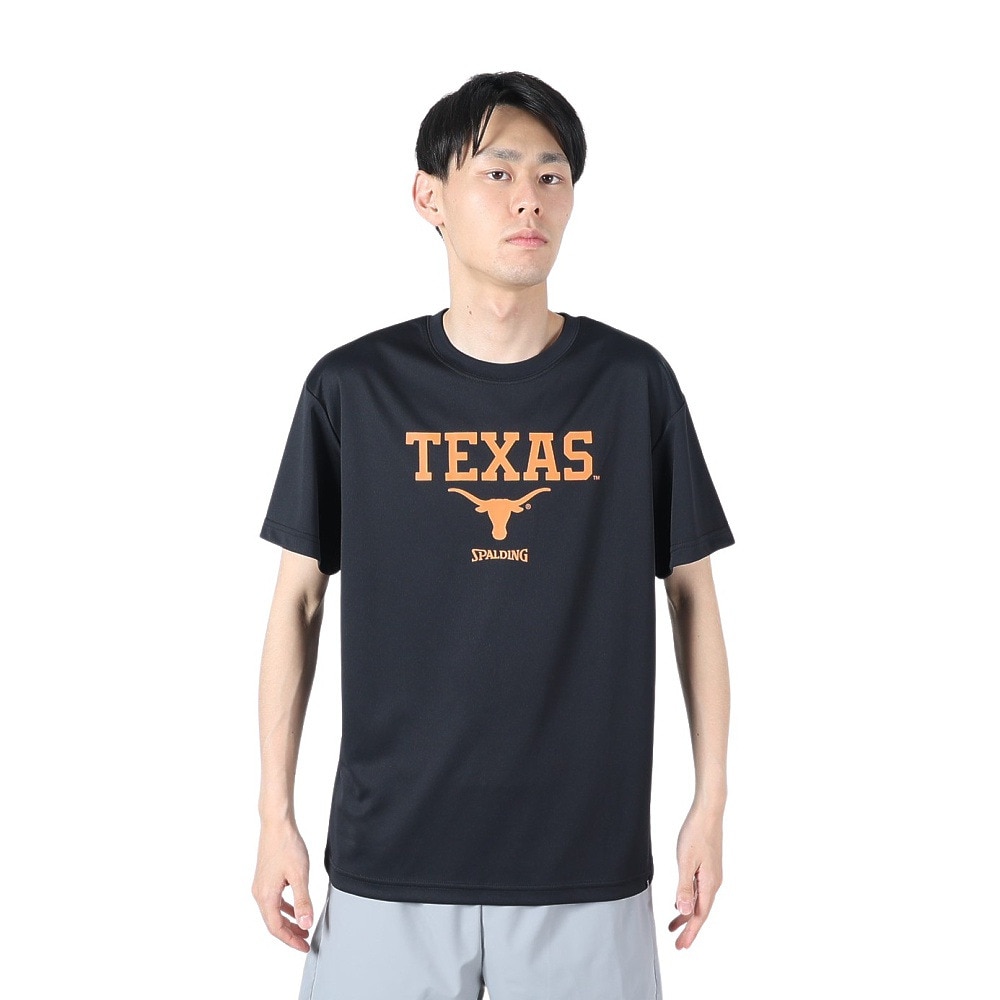 スポルディング（SPALDING）（メンズ）バスケットボールウェア Tシャツ テキサス ホーン ロゴ SMT24024TXBK 速乾 UVカット