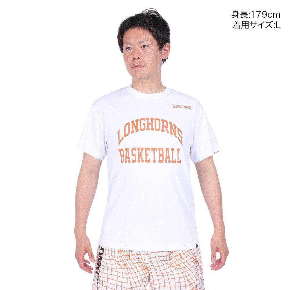 スポルディング（SPALDING）（メンズ）バスケットボールウェア Tシャツ テキサス ロング ホーンズ アーチ ロゴ SMT24032TX 速乾 UVカット