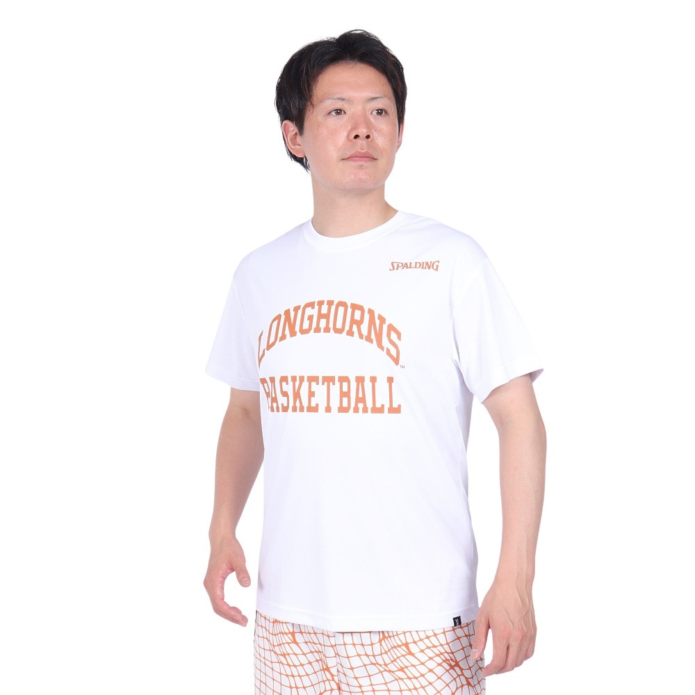スポルディング（SPALDING）（メンズ）バスケットボールウェア Tシャツ テキサス ロング ホーンズ アーチ ロゴ SMT24032TX 速乾 UVカット