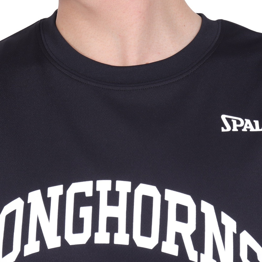 スポルディング（SPALDING）（メンズ）バスケットボールウェア Tシャツ テキサス ロング ホーンズ アーチ ロゴ SMT24032TXBK 速乾 UVカット