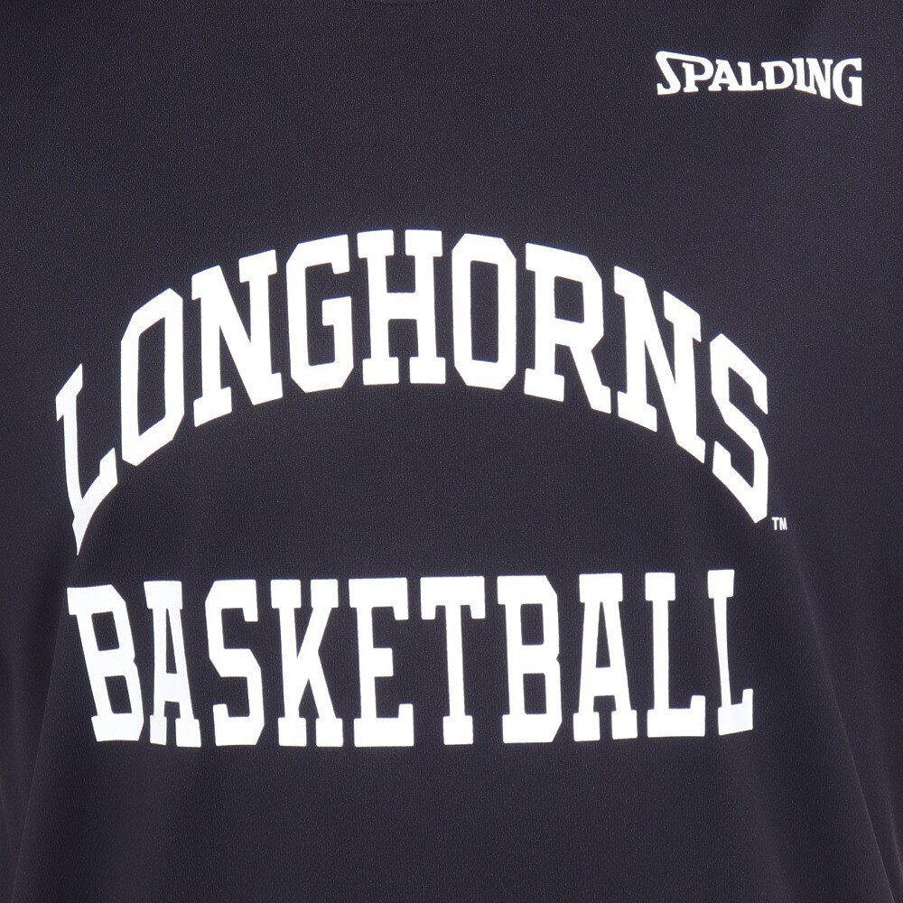 スポルディング（SPALDING）（メンズ）バスケットボールウェア Tシャツ テキサス ロング ホーンズ アーチ ロゴ SMT24032TXBK 速乾 UVカット