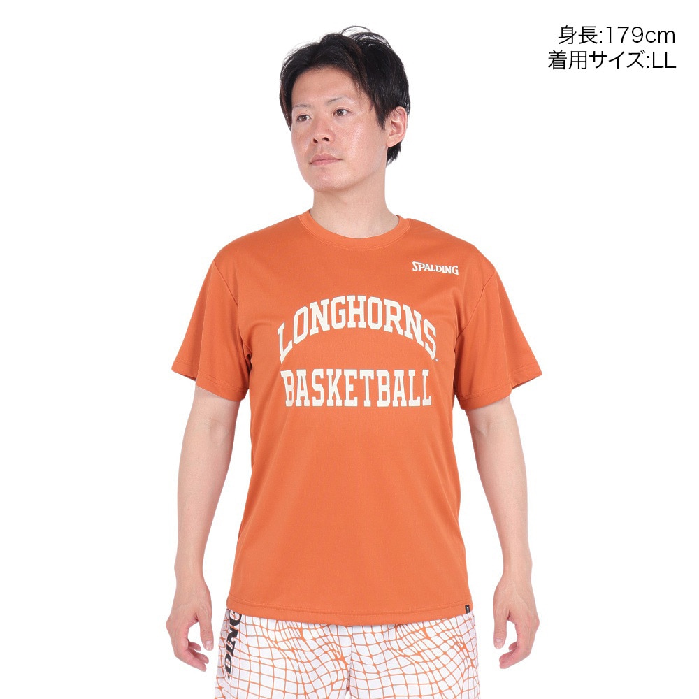 スポルディング（SPALDING）（メンズ）バスケットボールウェア Tシャツ テキサス ロング ホーンズ アーチ ロゴ SMT24032TXBO 速乾 UVカット