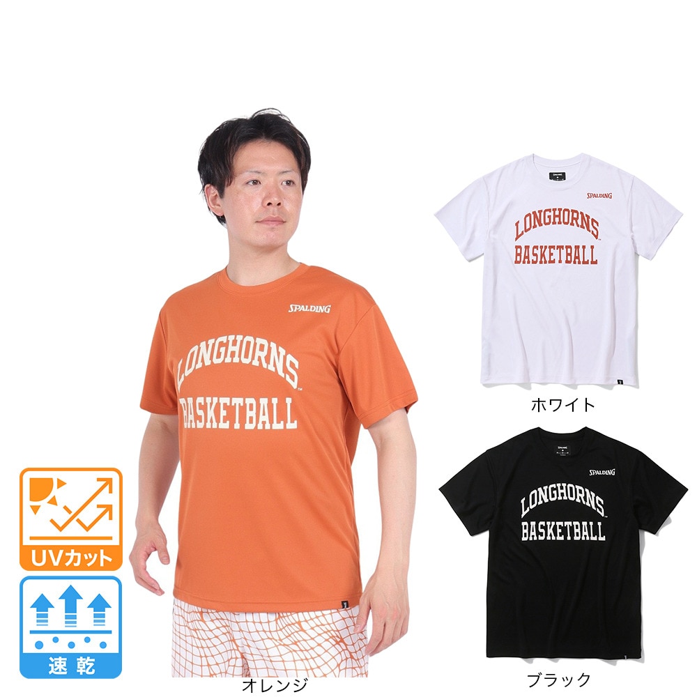 スポルディング（SPALDING）（メンズ）バスケットボールウェア Tシャツ テキサス ロング ホーンズ アーチ ロゴ SMT24032TX 速乾 UVカット