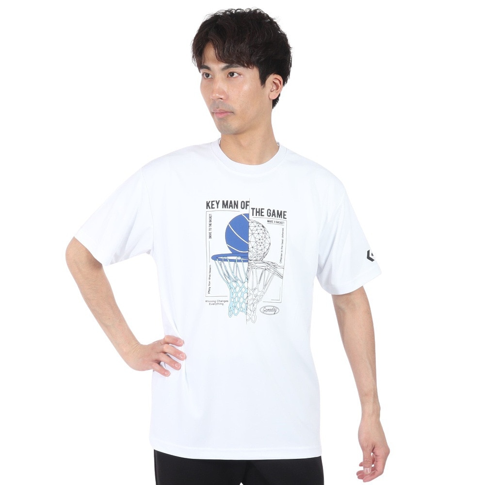 コンバース（CONVERSE）（メンズ、レディース）バスケットボールウェア プリントTシャツ CB241365-1100