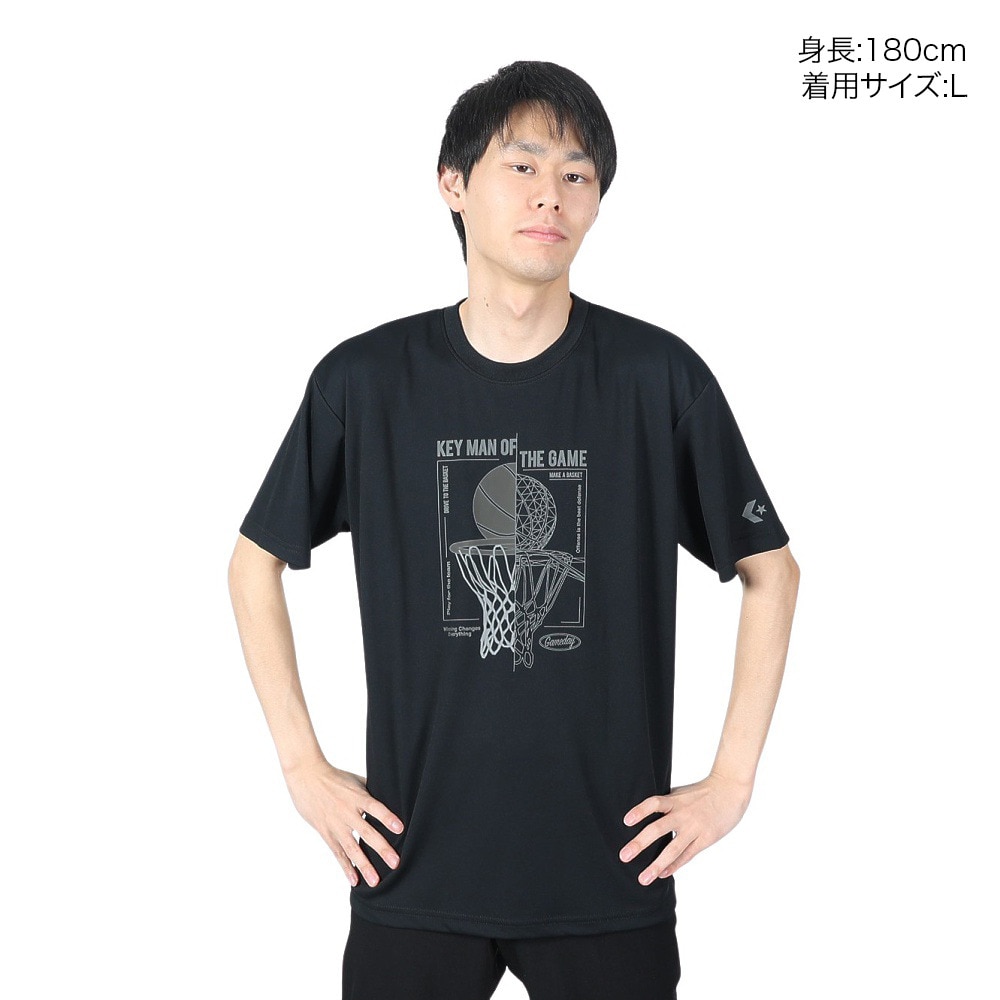 コンバース（CONVERSE）（メンズ、レディース）バスケットボールウェア プリントTシャツ CB241365-1919