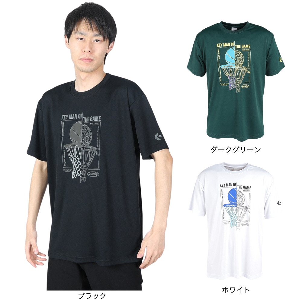 コンバース（CONVERSE）（メンズ、レディース）バスケットボールウェア プリントTシャツ CB241365-1100