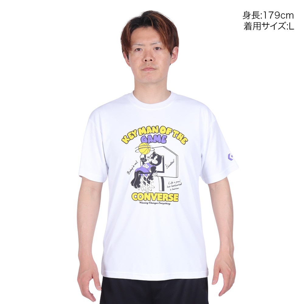 コンバース（CONVERSE）（メンズ、レディース）バスケットボールウェア プリントTシャツ CB241369-1100