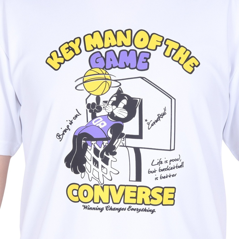 コンバース（CONVERSE）（メンズ、レディース）バスケットボールウェア プリントTシャツ CB241369-1100 速乾