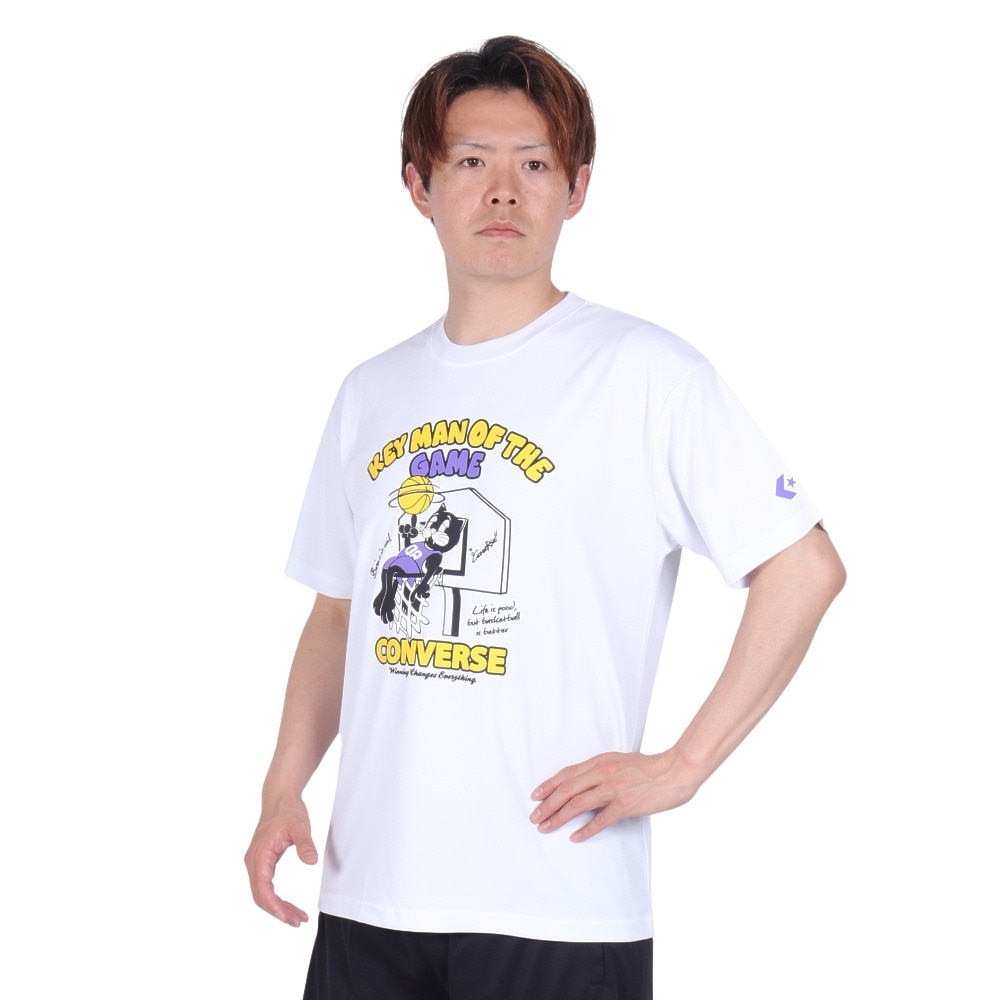 コンバース（CONVERSE）（メンズ、レディース）バスケットボールウェア プリントTシャツ CB241369-1100