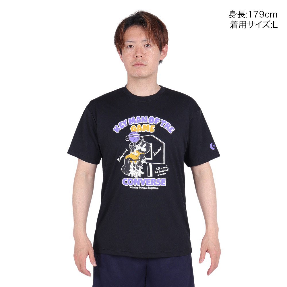 コンバース（CONVERSE）（メンズ、レディース）バスケットボールウェア プリントTシャツ CB241369-1974 速乾