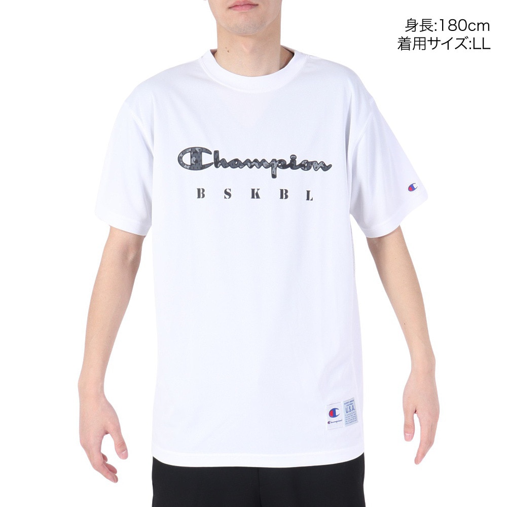 チャンピオン（CHAMPION）（メンズ）バスケットボールウェア 半袖Tシャツ C3-XB342 010 速乾 UVカット